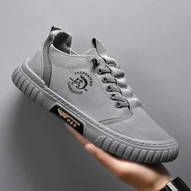 Baskets noires décontractées et respirantes pour hommes, chaussures de conduite, de marche, de tennis, de skate, plates, Zapatillas Hombre 240617_voghion.com