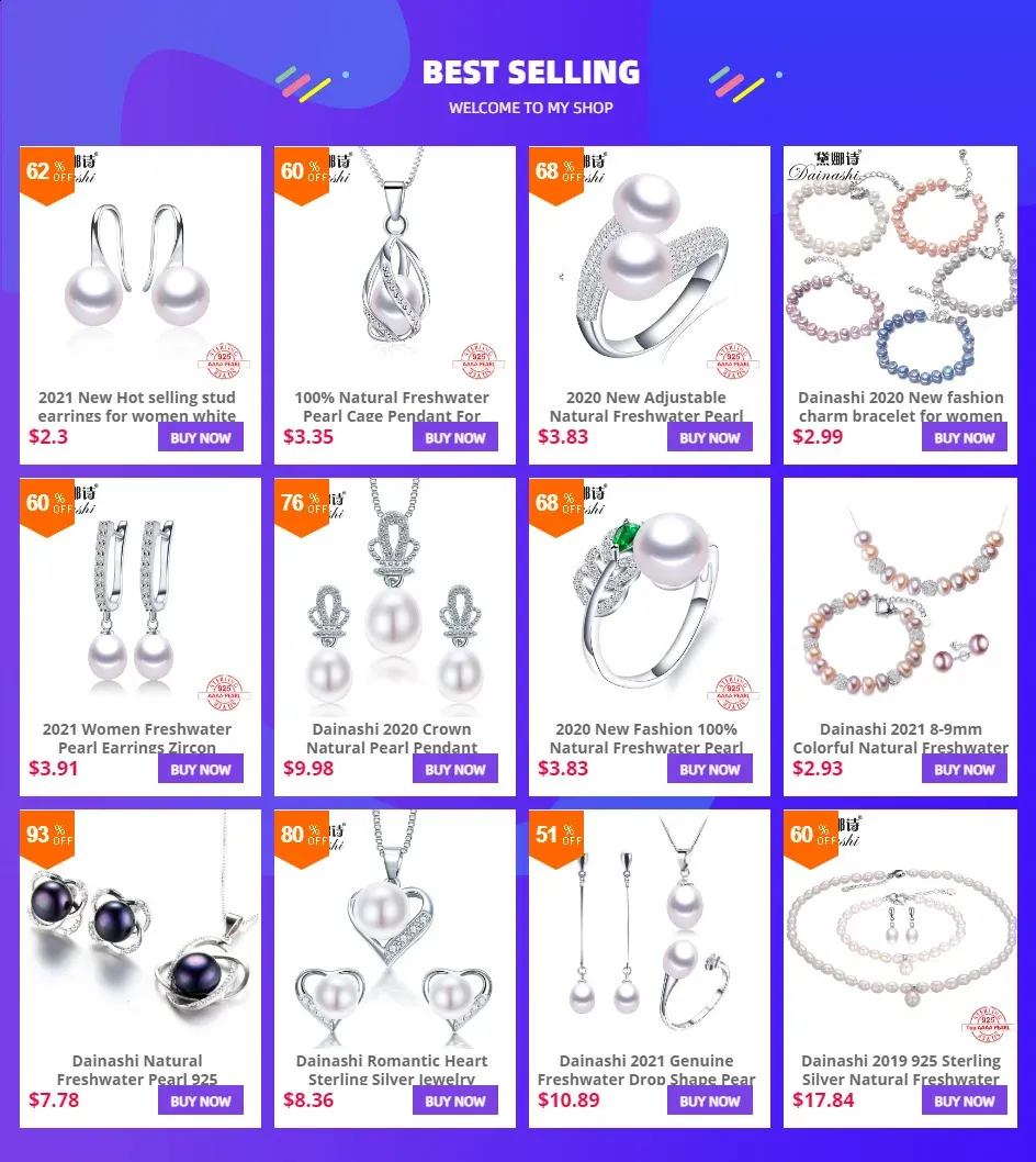 Γυναικεία σκουλαρίκια Dainashi 4 χρωμάτων Arrival Sterling Sier με φυσικό μαργαριτάρι γλυκού νερού, σετ κοσμημάτων 89mm 240119_voghion.com
