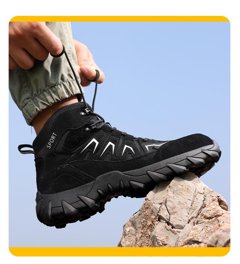 GUYISA Scarpe antinfortunistiche con punta in acciaio, stivali anti-sfondamento e perforazione, resistenti all'usura, taglio alto 5057BK 38-45_voghion.com