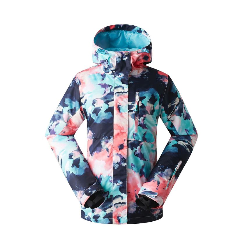 Women's ski windproof waterproof clip cotton warm outdoor camouflage plus size snow jacket_voghion.com