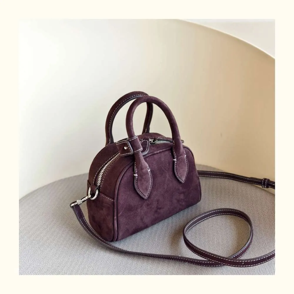 Sac à bandoulière rétro tendance en cuir véritable et daim pour femme_voghion.com