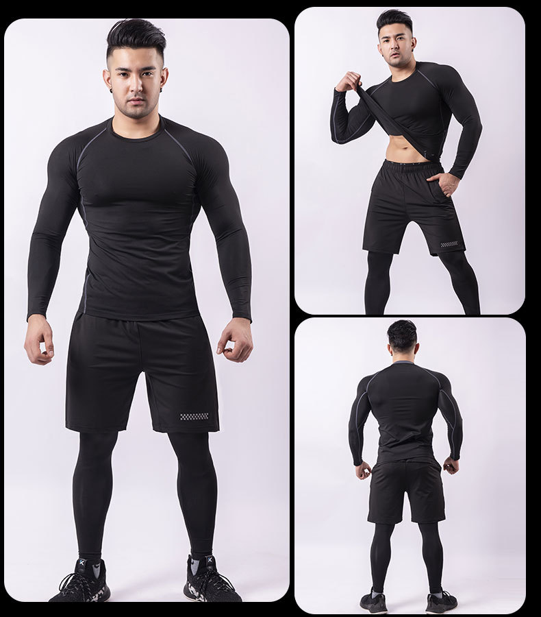 Warme sportkleding set met fleecevoering voor winter training_voghion.com