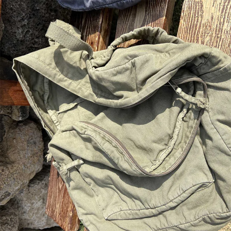 Vintage platneni ruksak za žene s patentnim zatvaračem, ležeran, srednjeg kapaciteta, u preppy stilu, ženski, Ba241031_voghion.com