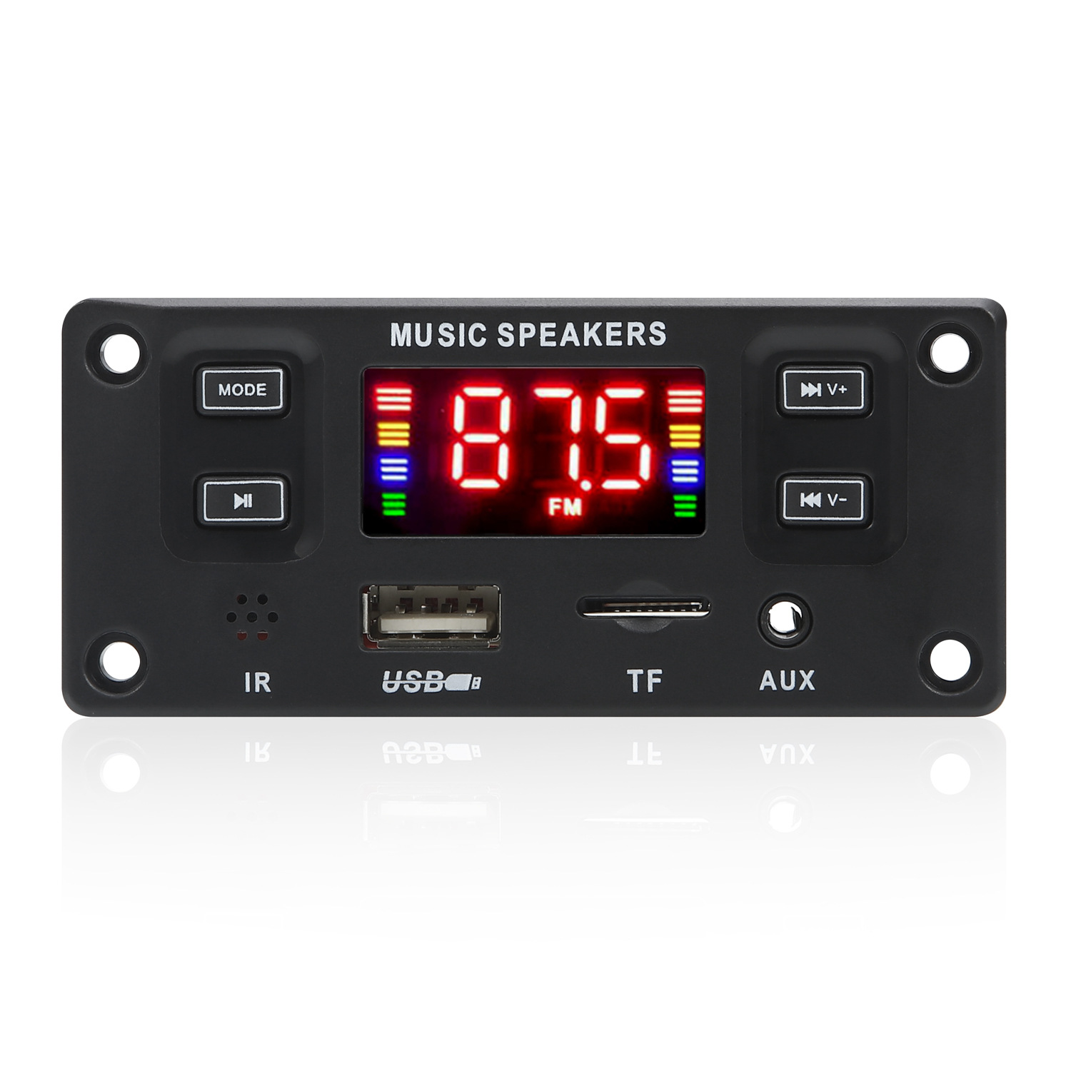 Placa decodificadora de MP3 con manos libres de 6 V y 18 V CC, amplificador de 50 W, reproductor de MP3 con Bluetooth para coche, módulo de grabación USB, radio FM AUX para altavoz_voghion.com