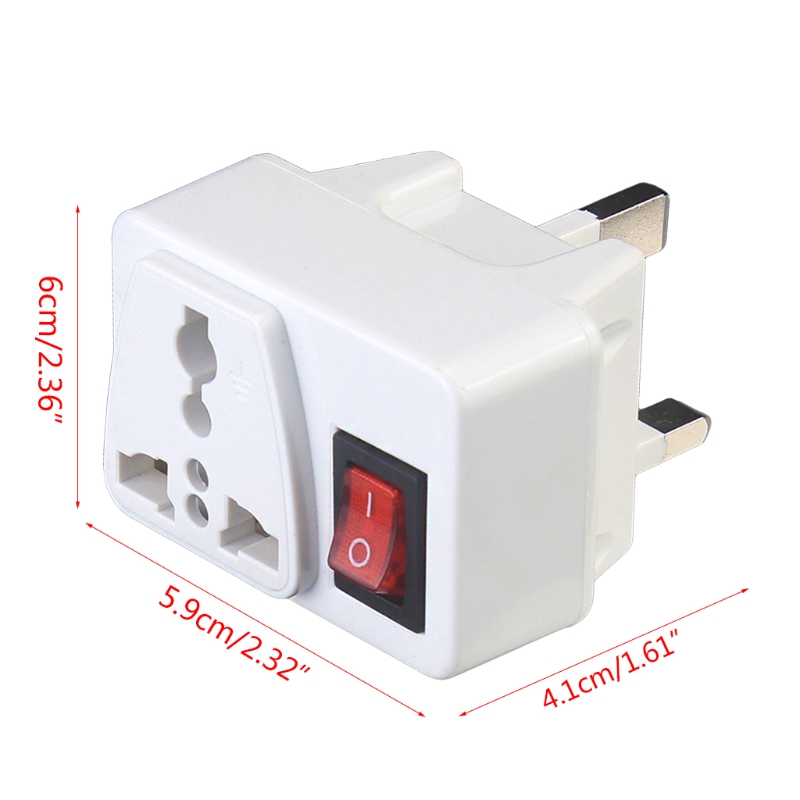 UK Universal Adapter Wandsteckdose Tragbarer Verlängerungsstecker Konverter Steckdose mit An/Aus-Schalter mit rotem Licht_voghion.com