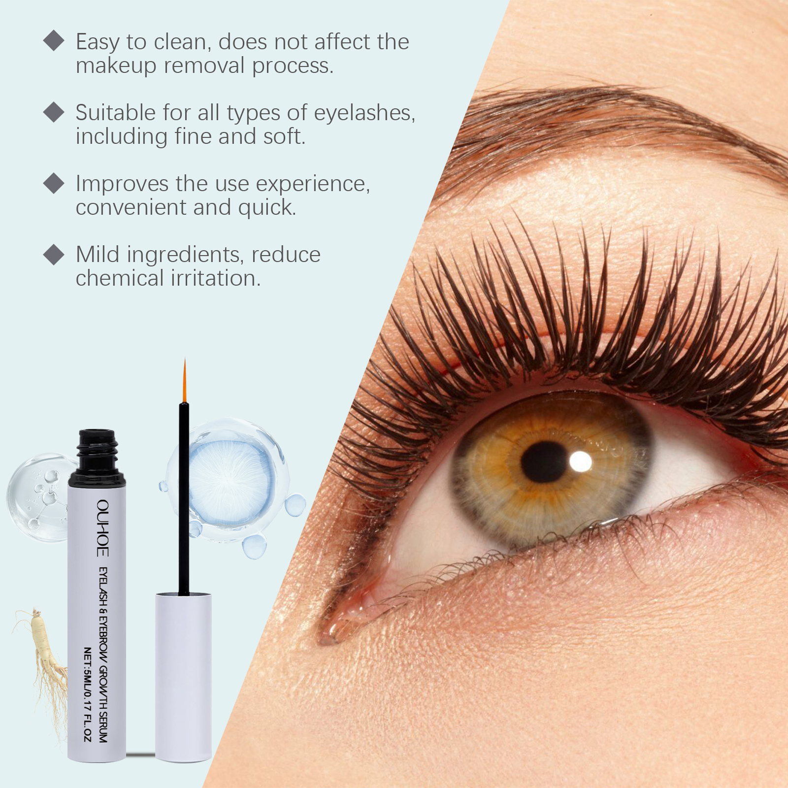Ouhoe Mascara Natural Volumizing And Brightening Eye Makeup_voghion.com