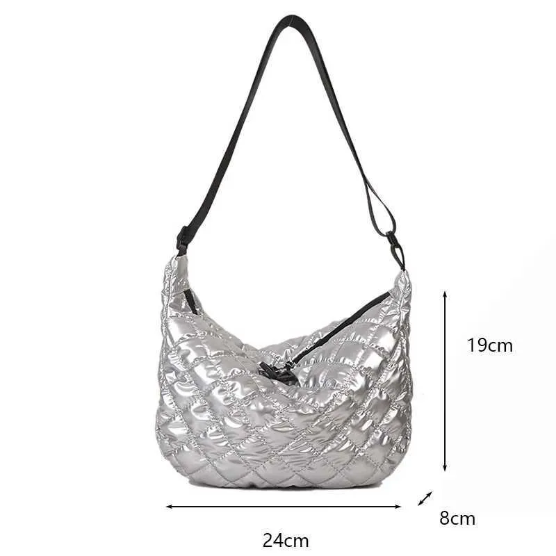 Borsa a tracolla in cotone spaziale, alla moda, hobo, con motivo a reticolo, borse a mano di grande capacità, per le donne_voghion.com