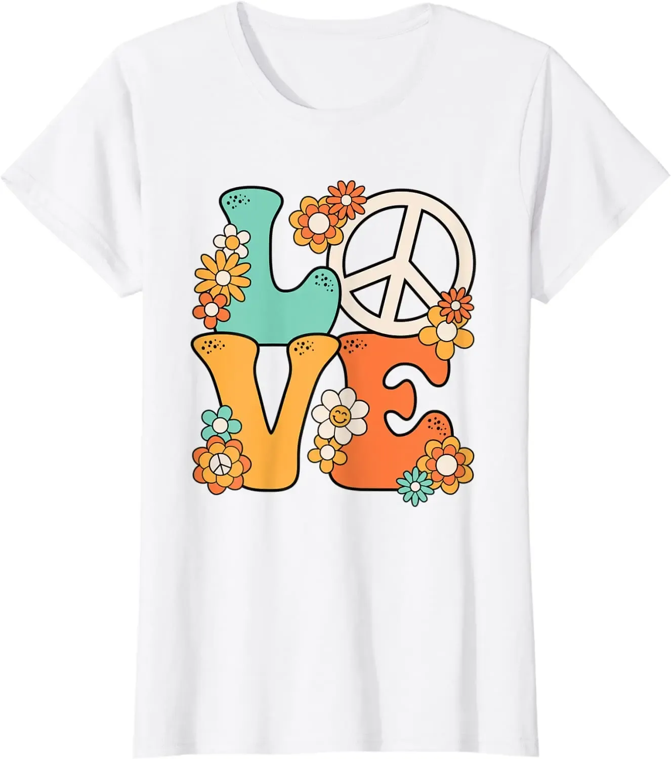 Magliette da uomo con simbolo della pace, stile anni '60 e '70, costume hippie alla moda, tema festa, maglietta quattro stagioni, cotone, casual, quotidiano_voghion.com