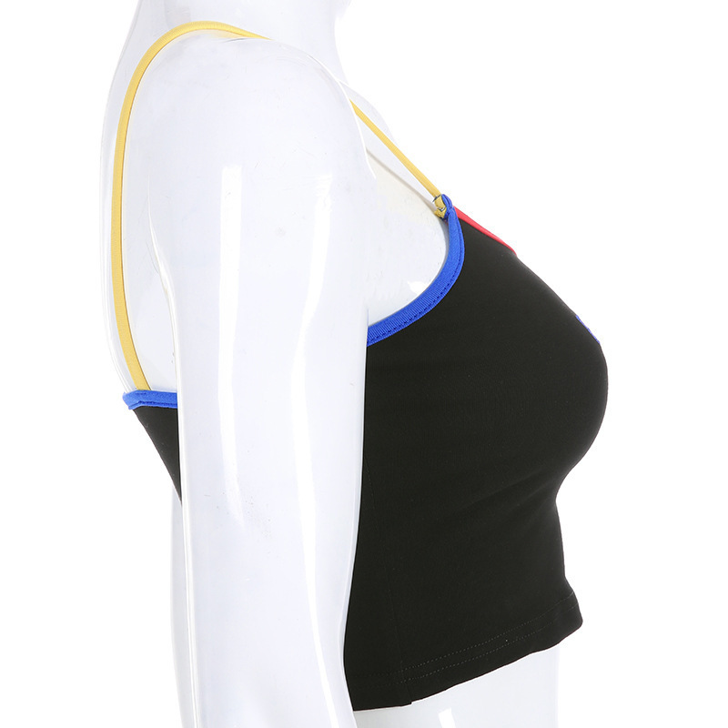 Vento 2024 primavera nuove donne abbigliamento lettera stampa cinturino ombelico esposto piccolo gilet_voghion.com