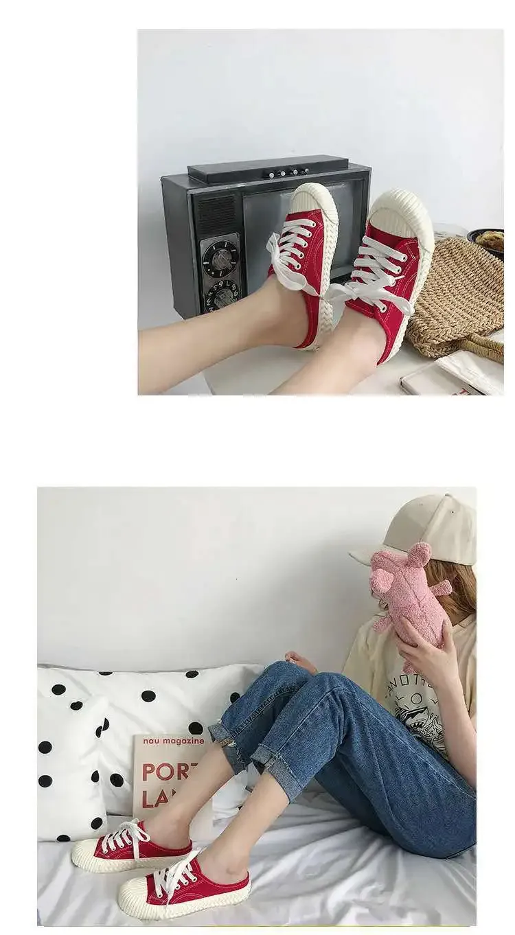 Halbschuhe aus Segeltuch mit runder Zehenpartie und flacher Unterseite im College-Stil, lässig, bequem, atmungsaktiv, vielseitiges Modebrett_voghion.com