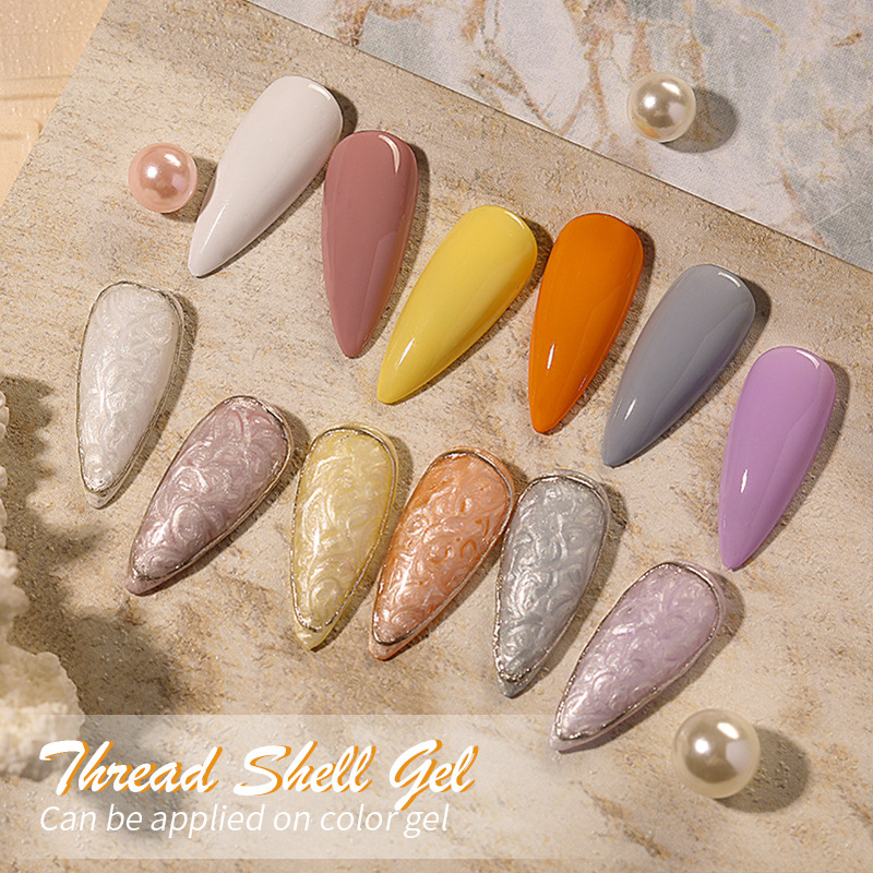 7 ml karbis olev niitküünegeel - Amber Ombre sillerdav küünelakk pärlmutterpeente läikidega, mahaimav LED-UV-geel_voghion.com