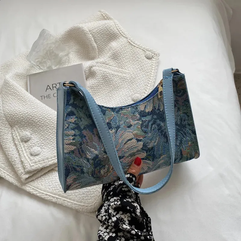 Moda Vintage Donna Olio Dipinto Spalla Signore Semplice wer Femminile Ascella Hobos Borse Piccola Frizione Borsa Tote 241120_voghion.com