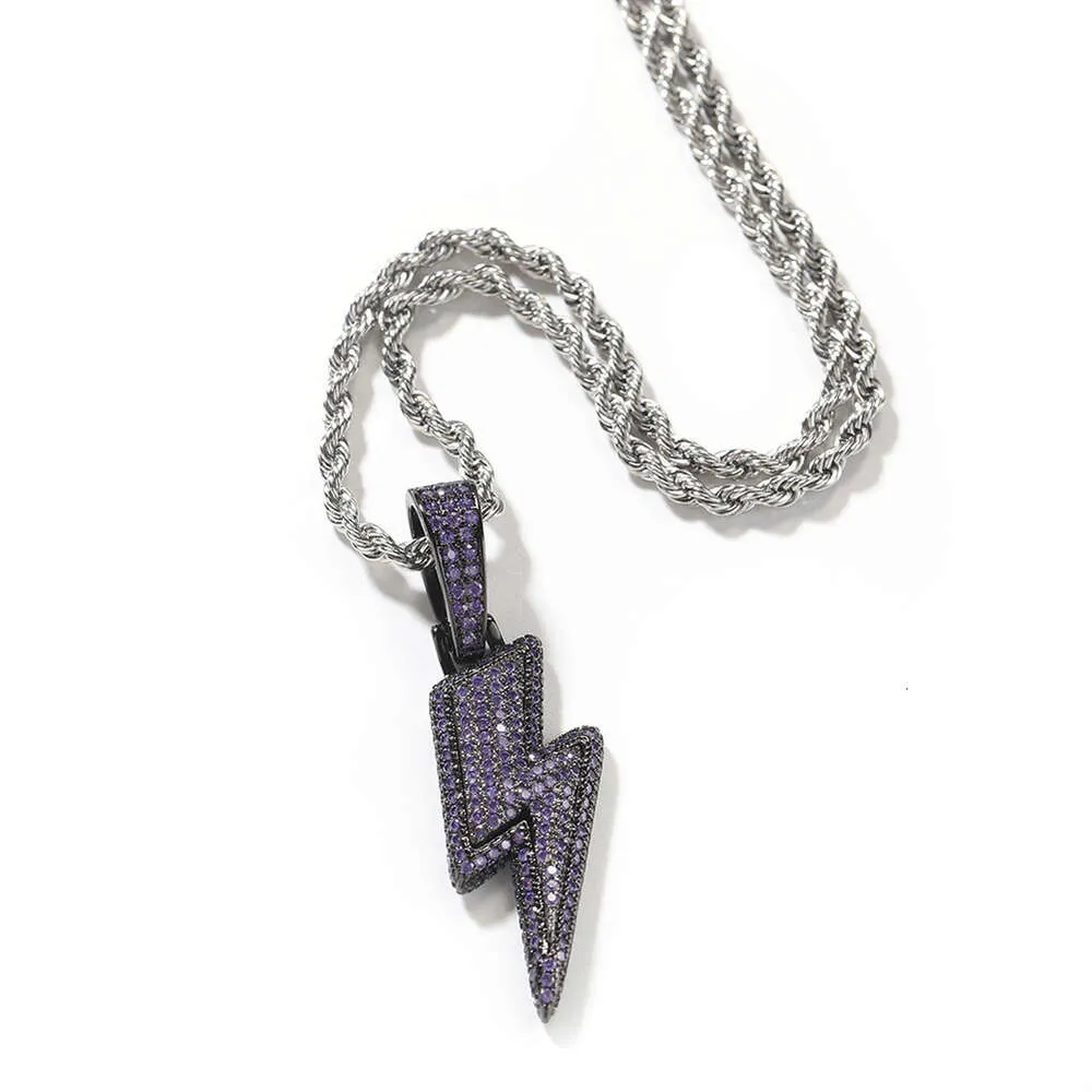 Collana con pendente fulmine moissanite oro argento sterling_voghion.com