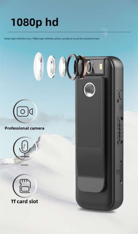 High Definition Night Vision Camera With Screen, Intelligent Noise Reduction, Back Clip, Conference Recording,_voghion.com