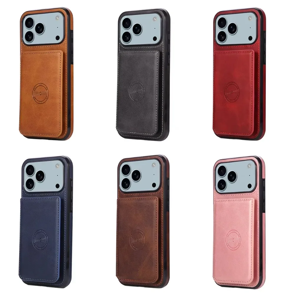 Classic Pu Leather Flip Wallet Phone Case For Iphone Models_voghion.com