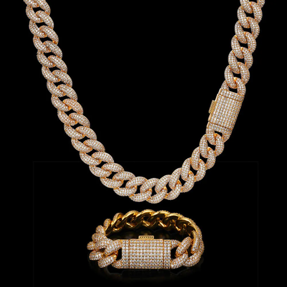 Wholesale Super September Moissanite Cuban Link Chain 14mm-18mm 2 Rows Vvs Sterling Sier Hand Setting Bracelet_voghion.com