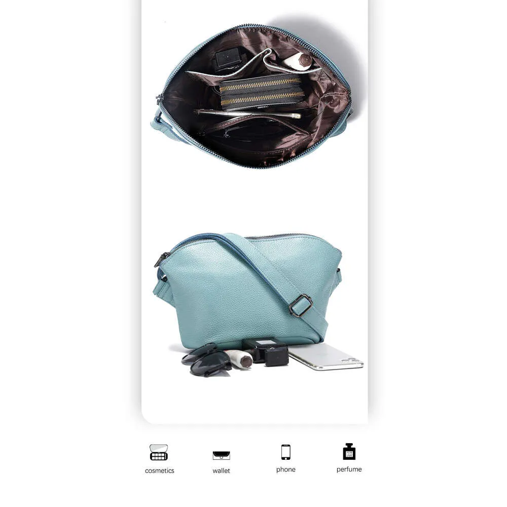 Zency Small Leather For Women Simple Casual Handba With Zip Pockets Adjustable Strap Shoulder Cross Body Purse Roomy_voghion.com