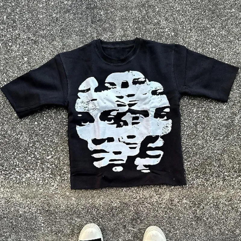 Damen T-Shirt Trendy Hip Hop Herren Top Shorts Atmungsaktiv Kurzarm Street Fashion Rundhals Sommer_voghion.com