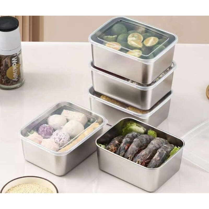 【/Cover Included 】 316 Stainless Steel Fresh-keeping Picnic Rectangular Multi-purpose Box, Refrigerator Storage Box_voghion.com