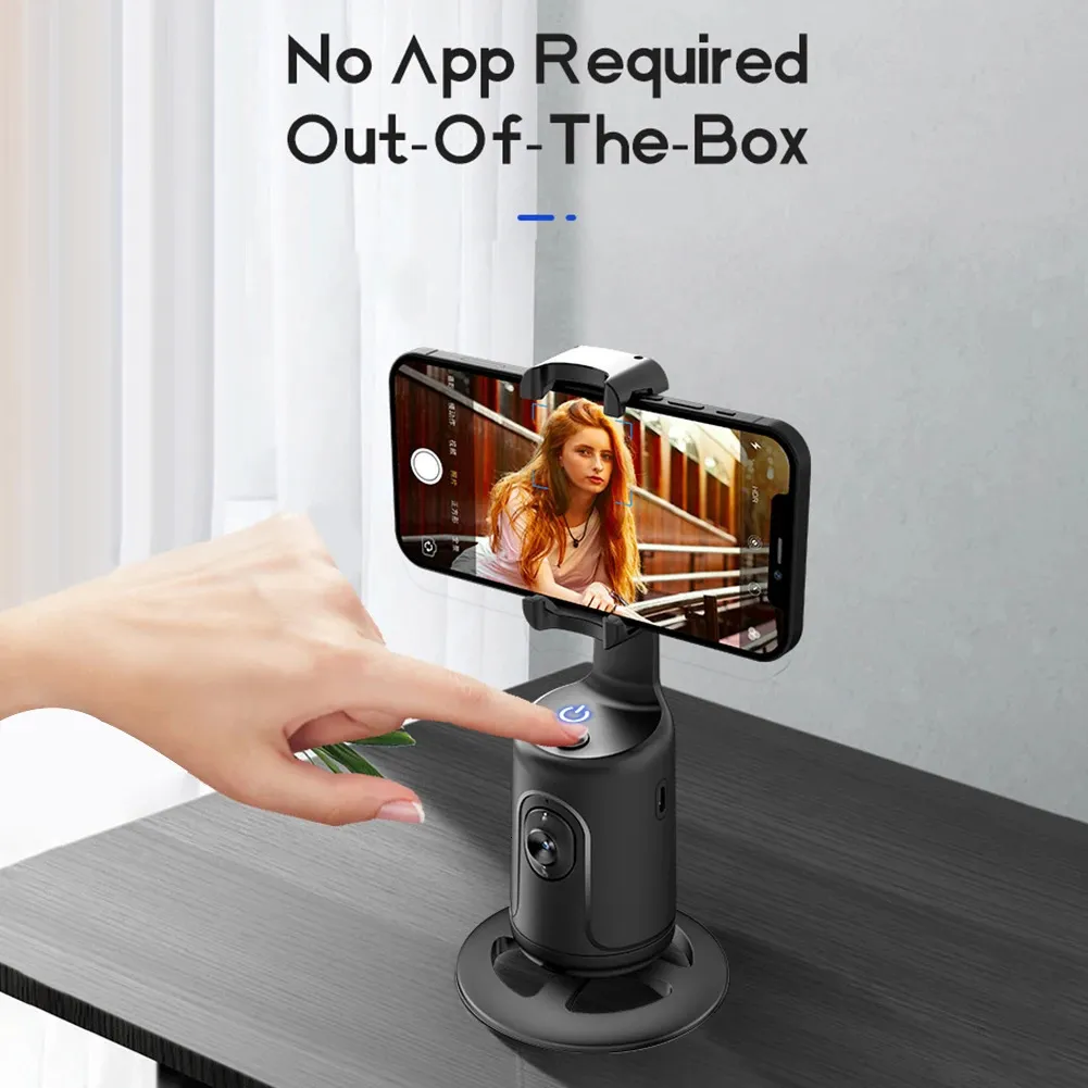 360° rotation intelligent følg gimbal stabilisator AI kameragenkendelse krop ansigtssporing til live fotografoptagelse_voghion.com