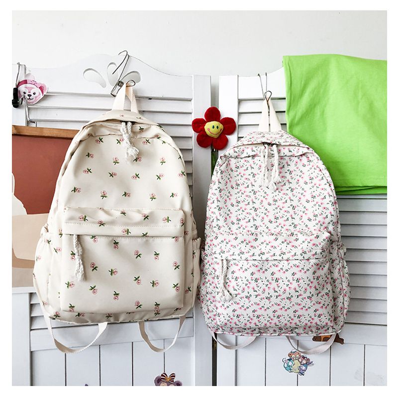 Schultasche weibliche kleine frische literarische Allgleiches Freizeit Blumenmädchen Student Rucksack_voghion.com