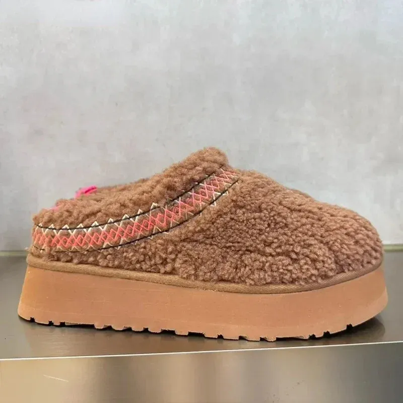Women's Fur Slippers Platform Ankle Boots Plush Warm Winter Shoes_voghion.com