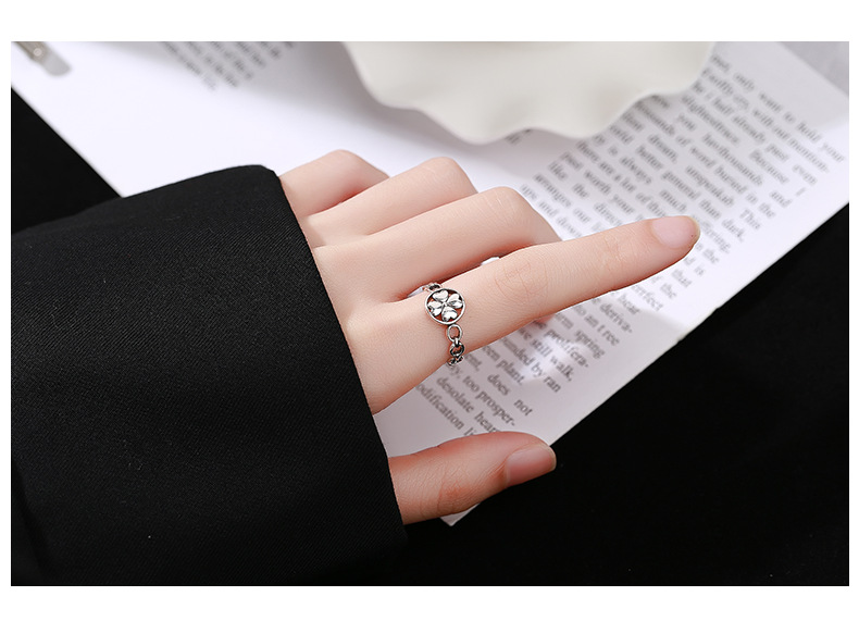 Special Price Wanying Jewelry Thai Clover Ring for Women's S Pure Silver Hollow Personality_voghion.com