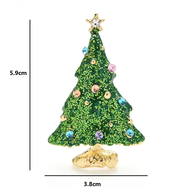 Wuli Baby schneit Weihnachten Broschen Frauen Männer Strass funkelnden Baum Brosche Pins Jahr Geschenke 231109_voghion.com