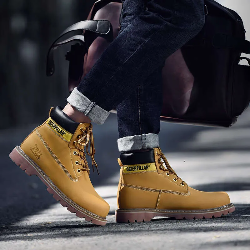 Echtes Leder Herren Damen Winter Knöchel Militär Trekking Schnee Gelb Designer Taktische Stiefel Outdoor für Männer Arbeitsschuhe_voghion.com