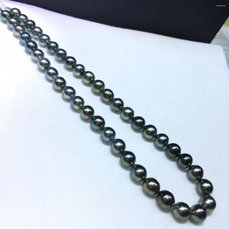 Collana di perle nere vere da donna elegante perla tonda mare_voghion.com