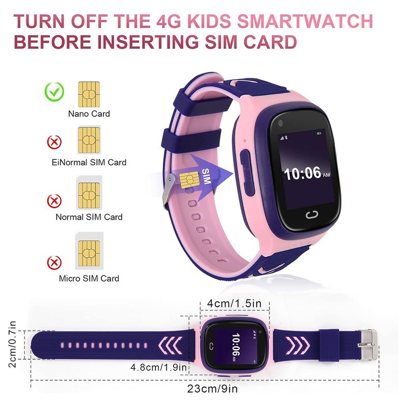 2024 Smart For Kid 4G Sim Card Video Call SOS GPS Location Student Watch for Children Boy Girl Smartwatch_voghion.com