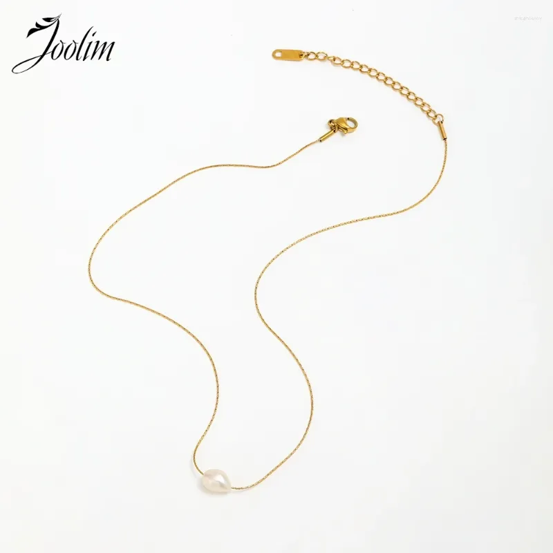 Chains Joolim Jewelry Wholesale No Fade Fashion Irregular Natural Freshwater Baroque Pearl Pendant Stainless Steel_voghion.com