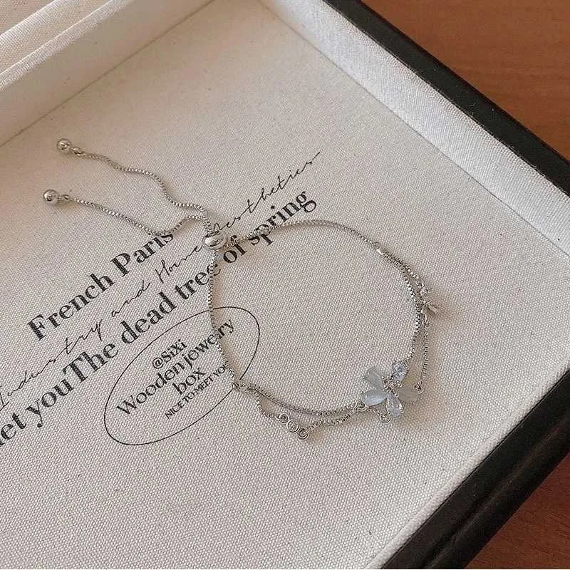 Bracciale con charms in zirconia cubica da donna doppio strato_voghion.com