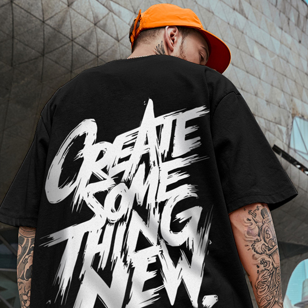 Îmbrăcăminte bărbătească Tricou cu mânecă scurtă pentru bărbați Stil nou Trend național Trend Brand Loose Smiley Face Trend național Fat Man Cu mânecă cu cinci puncte de vară_voghion.com
