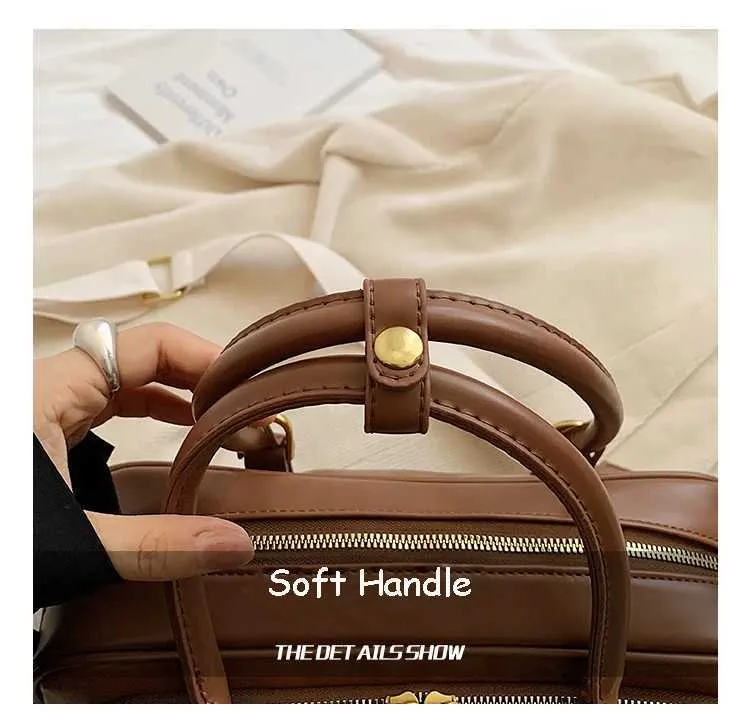Vintage Handbags for Women Solid Pu Leather s Large Capacity Female Commute Wide Strap Crossbody Packs 2024 NewC241212_voghion.com