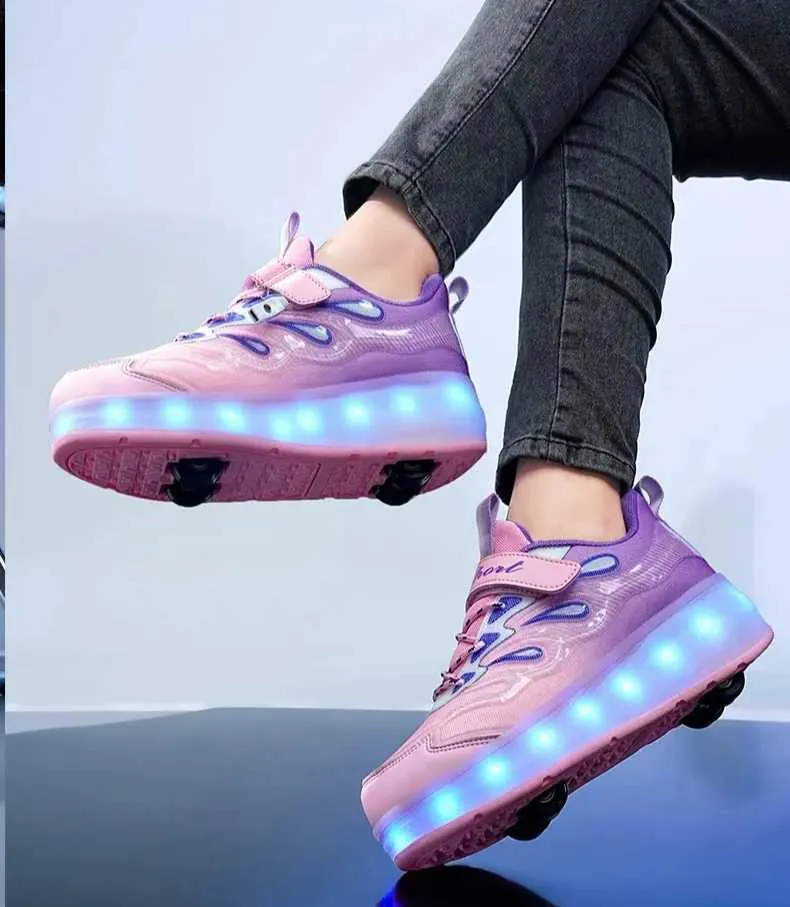 Moda Paten Ayakkabıları Çocuklar Çocuklar Günlük Spor Oyuncak Hediye Oyunlar Erkekler 4 Tekerlek Spor Ayakkabılar Kızlar Botlar Ultra Hafif_voghion.com