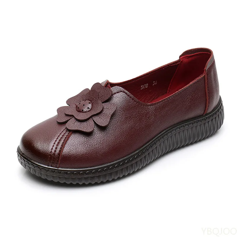 2022 Retro Loafers Frauen Wohnungen Slip auf Frau Frühling Herbst Flach Weiche Mama Casual Schuhe Schwarz_voghion.com