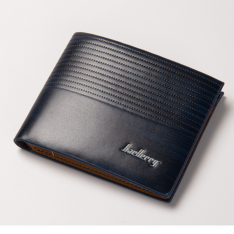 baellerry new casual men's wallet horizontal striped embossed wallet multi-card slot wallet manufacturer wholesale_voghion.com
