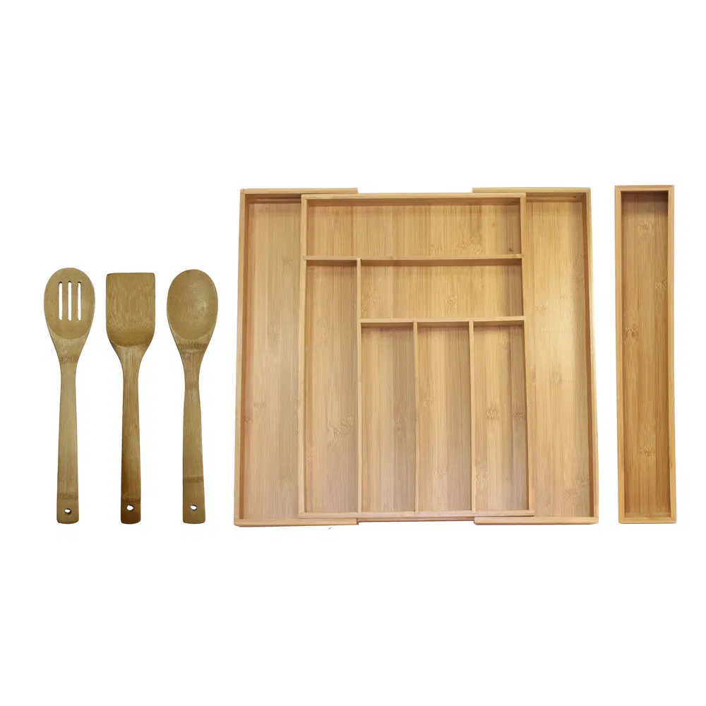 Oceanstar 5 Piece Bamboo Expandable Drawer Utensil Organizer Set_voghion.com