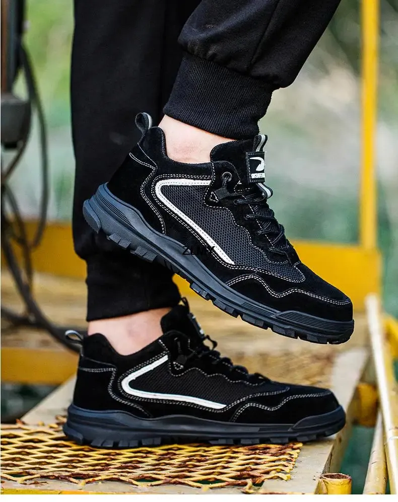 Chaussures de sécurité pour hommes, sans embouts métalliques, embouts en plastique, isolées, 6 kV, réfléchissantes, 250402_voghion.com