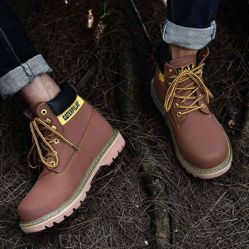 Echtes Leder Herren Damen Winter Knöchel Militär Trekking Schnee Gelb Designer Taktische Stiefel Outdoor für Männer Arbeitsschuhe_voghion.com