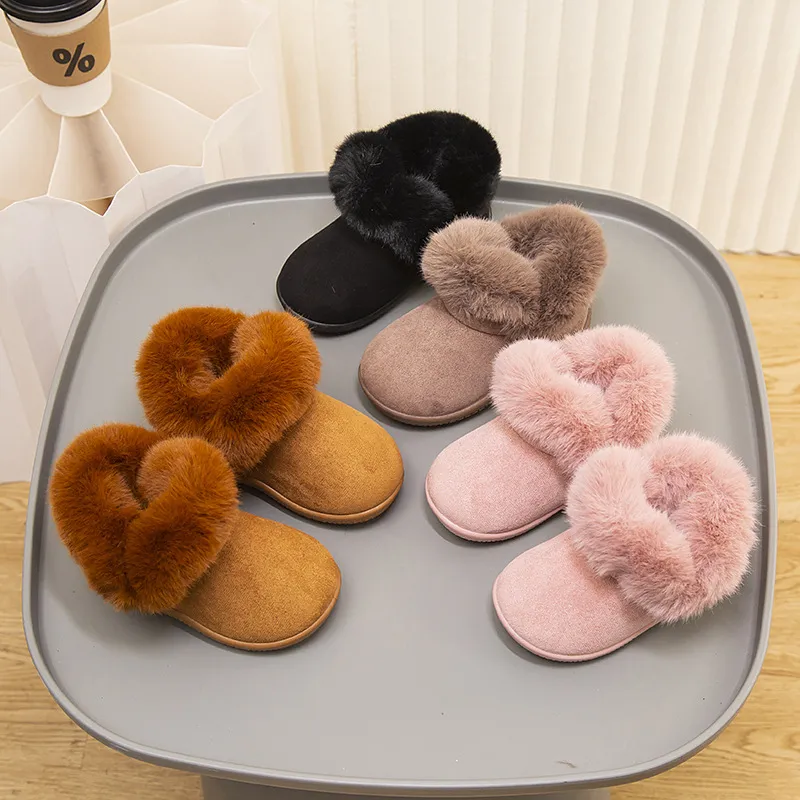 Baby Girl Snow Kids Cotton Shoes Cutefeet Plush Warm First Walkers Non-slip Infant Boots Size 12 - 17_voghion.com