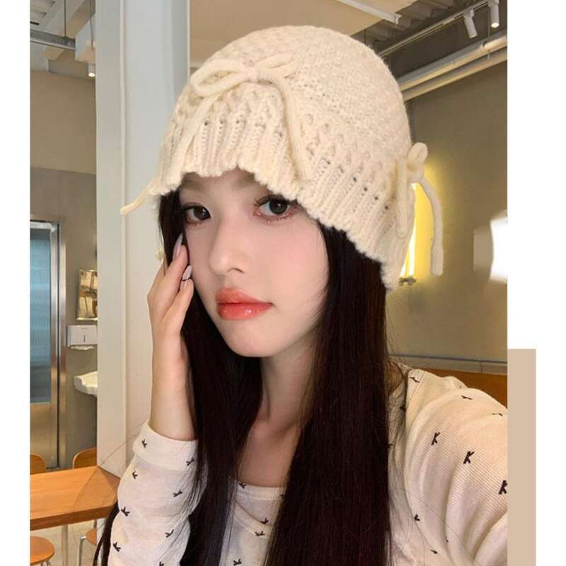 Versione coreana di un simpatico papillon a forma di pescatore per bambini, versatile, dolce atmosfera, viso piccolo, filato lavorato a maglia_voghion.com