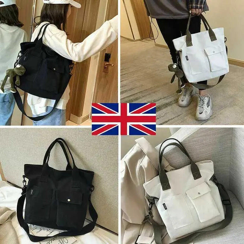 Borsa a mano da donna in cotone canvas tote borsa a spalla_voghion.com