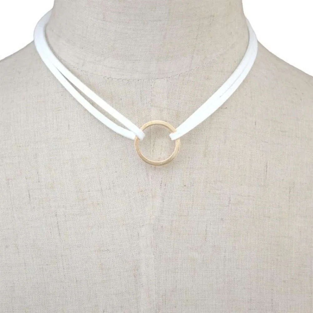 Collane con ciondolo Idealway Semplice Marrone Nero Bianco Doppia Corda Choker in Pelle per Donna Coda Femminile Festa Moda_voghion.com