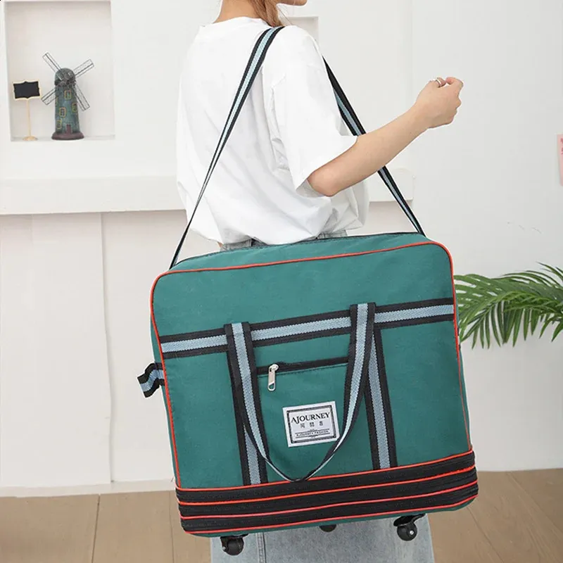 Faltbare Lage Taschen mit Großen Wasserdicht Erweiterbar Lages Pack Handtasche Unisex Universal Reisetasche auf Rädern XM133_voghion.com