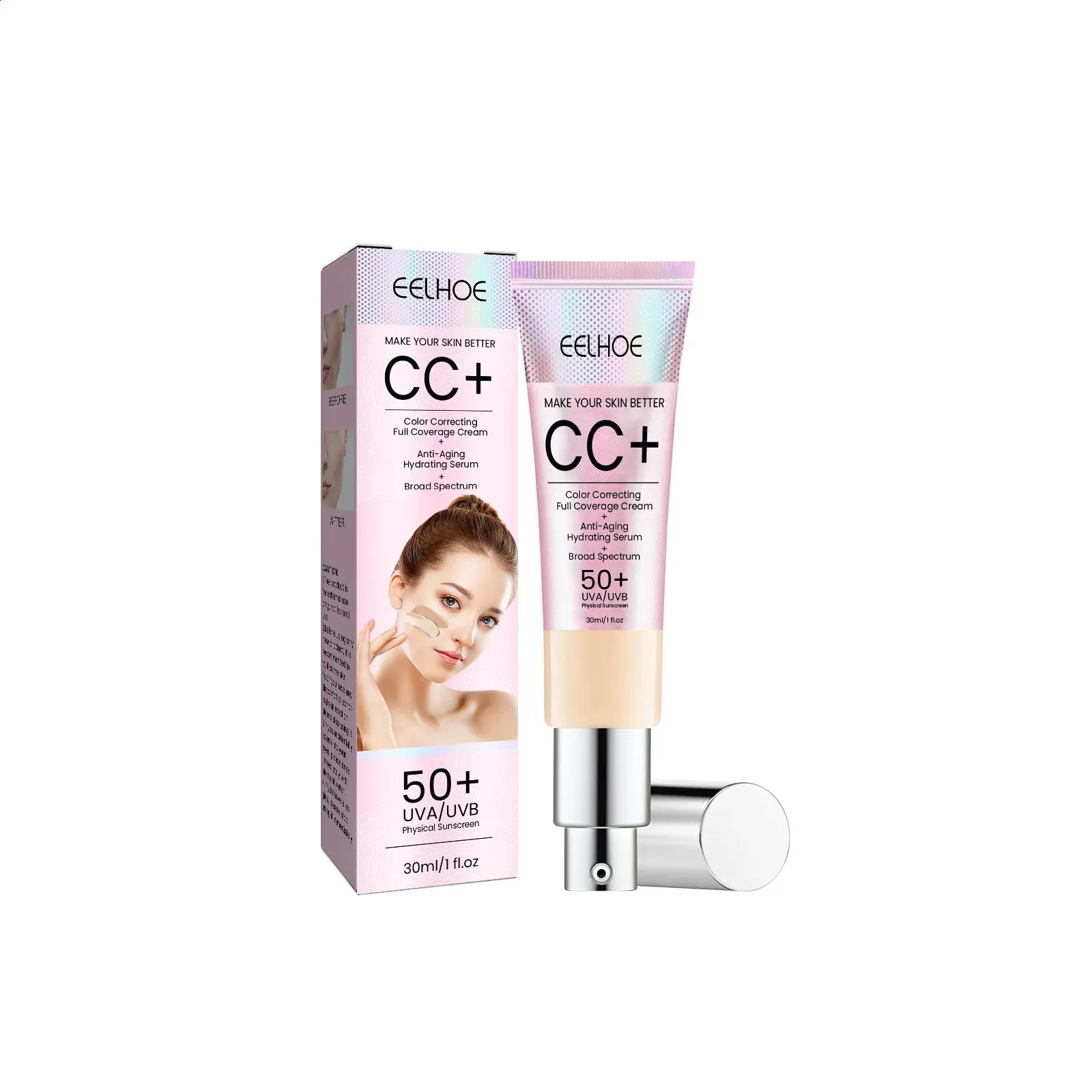 30ML CC natural concealer liquid waterproof durable isolation BB cream bright oil control foundation makeup 240829_voghion.com
