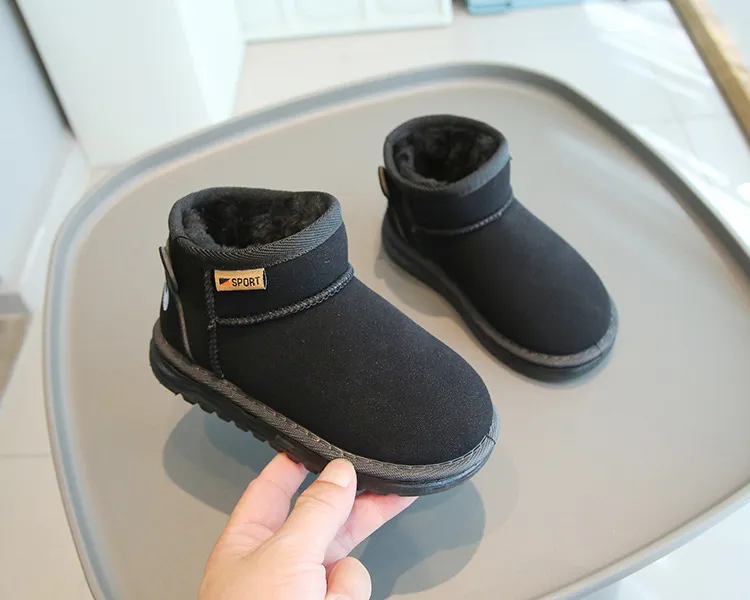 Fashion Children Casual Girls Boys Snow Warm Kids Boots Boy Winter Cashmere Cotton Shoes Sneakers_voghion.com