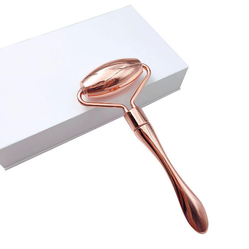 Rullo massaggiatore in acciaio inox con punta a forma di spatola, pietra per massaggiare il viso, strumento per migliorare la cura della pelle del viso e del collo_voghion.com