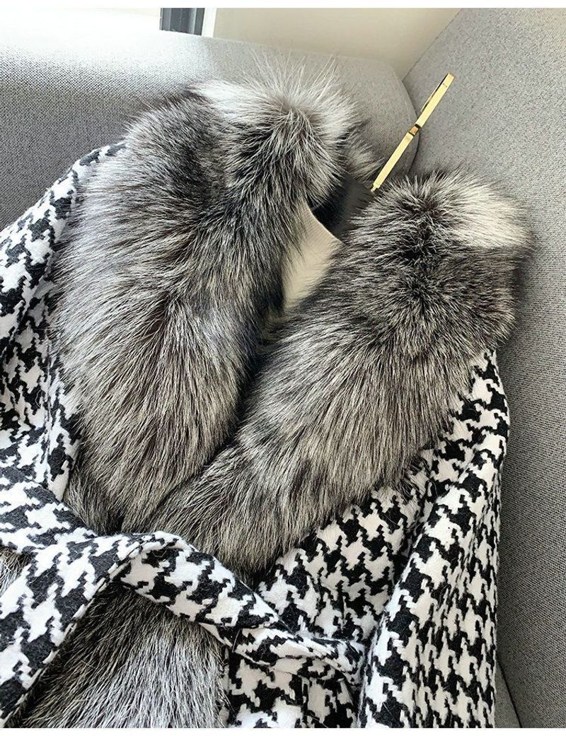 Women's Clothing Fur 2023 new young Haining women's short style houndstooth collar sier fox fur_voghion.com